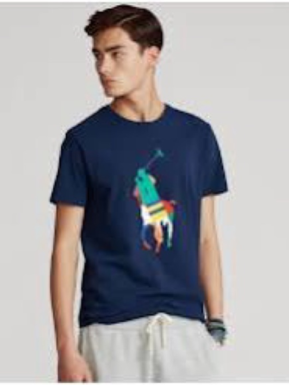 Polo by Ralph Lauren Navy Short-Sleeve Tee with Multicolor Polo Player